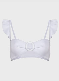 Rib Frill Shoulder Ring Bikini Top