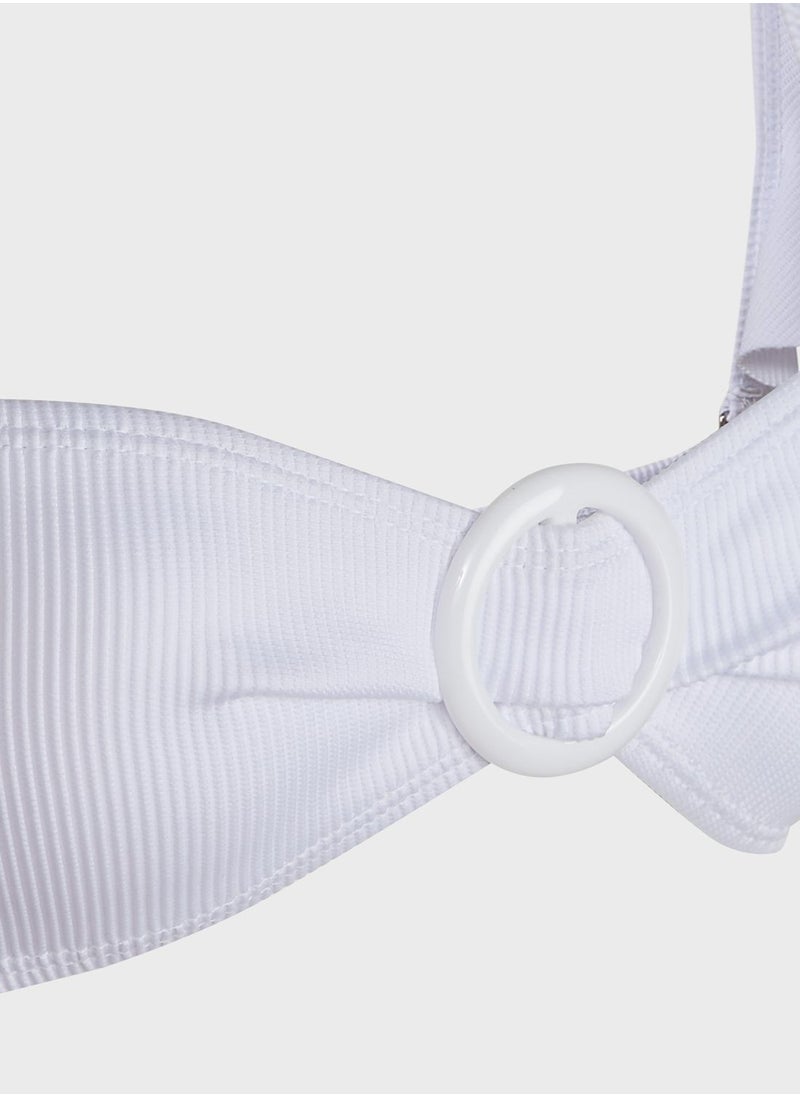 Missguided - Rib Frill Shoulder Ring Bikini Top - Image 1