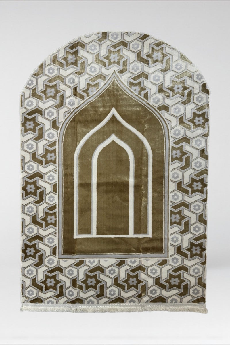سجادة صلاة فاخرة من المخمل – ناعمة ومريحة – تصميم تركي - Image 1