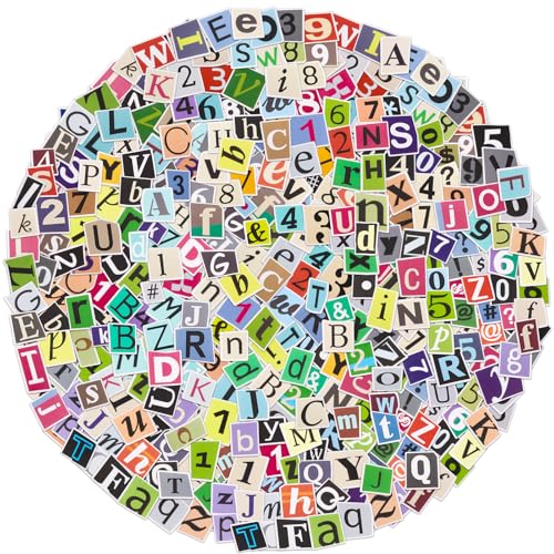 Draupnir 400Pcs Alphabet Letter Stickers, Waterproof for Scrapbook, Notebook, Classroom Decor, Door, Mailbox, Water Bottle, Laptop - A-Z, Numbers 0-9, and Symbols - Image 1