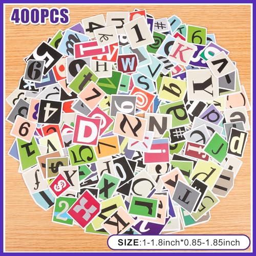 Draupnir 400Pcs Alphabet Letter Stickers, Waterproof for Scrapbook, Notebook, Classroom Decor, Door, Mailbox, Water Bottle, Laptop - A-Z, Numbers 0-9, and Symbols - Image 2