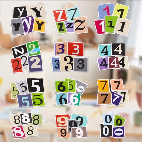 Draupnir 400Pcs Alphabet Letter Stickers, Waterproof for Scrapbook, Notebook, Classroom Decor, Door, Mailbox, Water Bottle, Laptop - A-Z, Numbers 0-9, and Symbols - Image 5