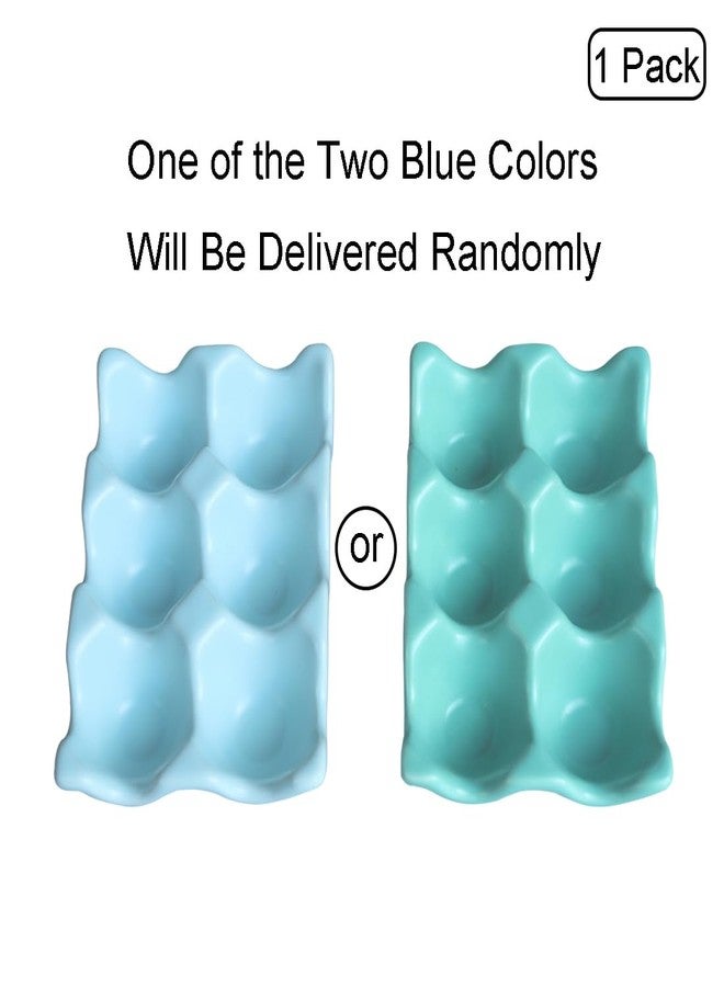 Bealuffe Ceramic Egg Holder Egg Tray Porcelain Fresh Egg Holder for Fridge Countertop Kitchen Storage Half Dozen 6 Cups - Image 2