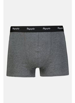 Algspar Men 3 Pieces Brand Logo Boxer, Grey/Blue/Black  - Image 2