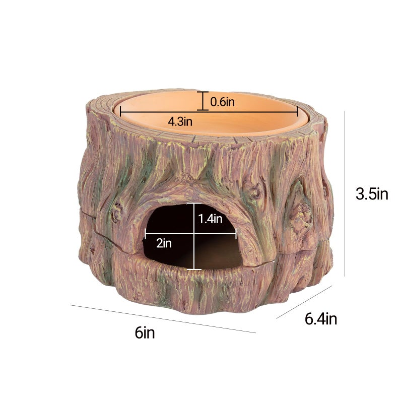 CAVACHEW 3 in 1 Reptile Hide Cave with Detachable Base & Humidity Dish, Essential Tank Terrarium Decor Humid Hideout Accessories for Small Reptiles Crested Gecko, Leopard Gecko, Lizard, Snake, Crabs - Image 5
