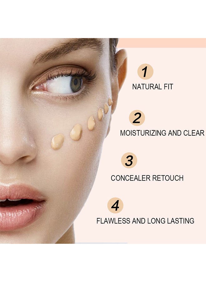 Anglicolor Matte Oil Control Concealer Foundation Flawless Soft Long Lasting Foundation Makeup - Waterproof Full Coverage Face Makeup Strong Concealer Foundation - Long-Lasting Face Makeup - Porcelain  - Image 3
