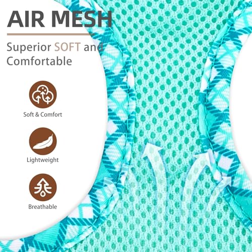 PUPTECK Dog Harness and Leash Set for Small Medium Dogs No Pull Step-in Soft Mesh Puppy Cat Vest Harnesses Reflective at Night, Green S - Image 2
