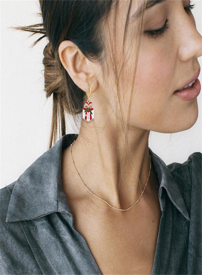 RLHRNDE 20 Pairs Christmas Hoop Earrings Set for Women lovely Christmas Tree Snowflake Bow Bell Snowman Reindeer Dangle Drop Holiday Earrings Delicate Festive Decoration Jewelry Gifts (20 Pairs) - Image 4