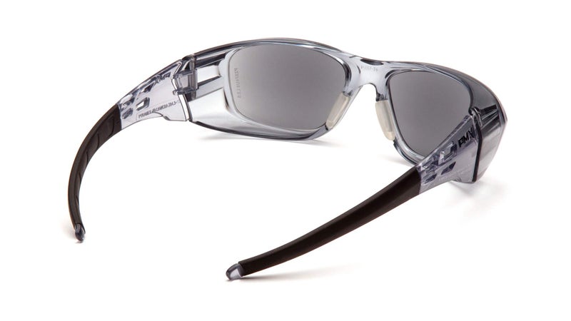 Pyramex Emerge Plus Readers Safety Glass Gray Frame Clear Full Reader 1.5 Diopter Lens