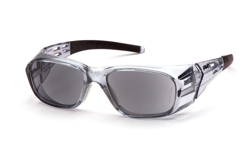 Pyramex Emerge Plus Readers Safety Glass Gray Frame Clear Full Reader 1.5 Diopter Lens
