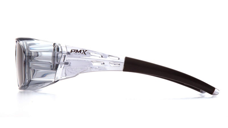 Pyramex Emerge Plus Readers Safety Glass Gray Frame Clear Full Reader 1.5 Diopter Lens