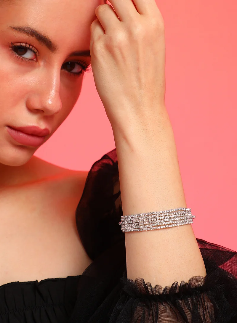 SOHI Stones Studded Wraparound Artificial Bracelet Jewellery