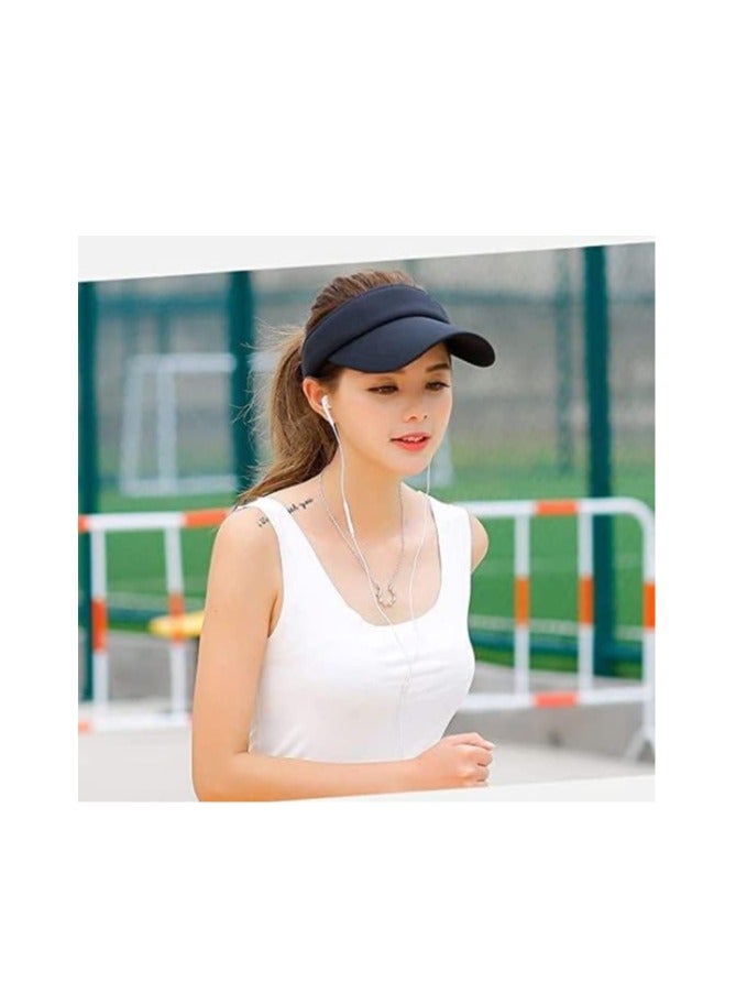 Women's Sun Visors Long Brim Thicker Sweatband Adjustable Sport Visor Hat - Image 5