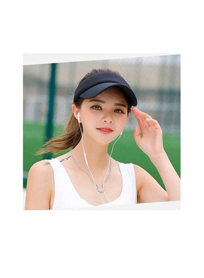 Women's Sun Visors Long Brim Thicker Sweatband Adjustable Sport Visor Hat - Image 3