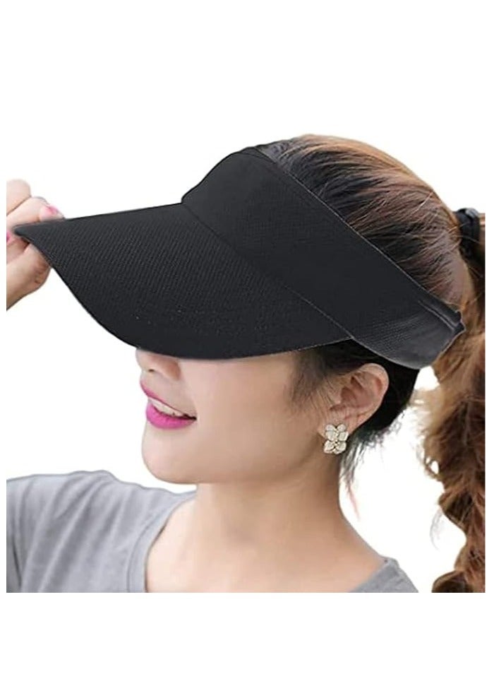 Women's Sun Visors Long Brim Thicker Sweatband Adjustable Sport Visor Hat - Image 4