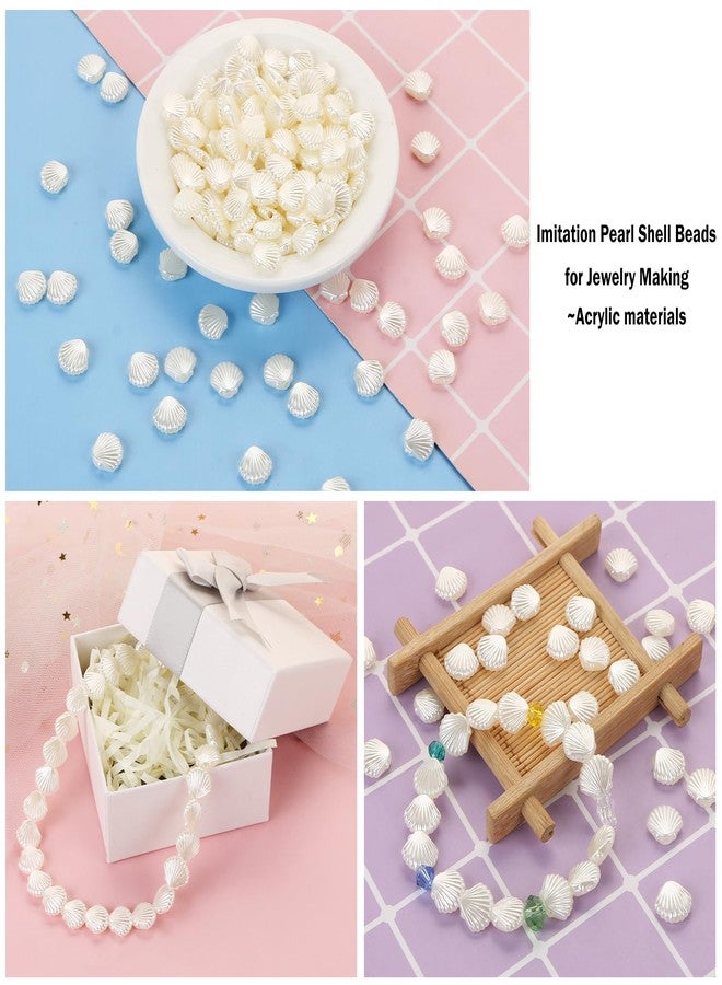 EVERMARKET 200 Pcs Shell Beads for Jewelry Making, Acrylic Sheel Beads Bulk Cute Seashell Beads with Box, Aesthetic Beads for DIY Crafts Shell Charms Key Chains Bracelet - Image 3