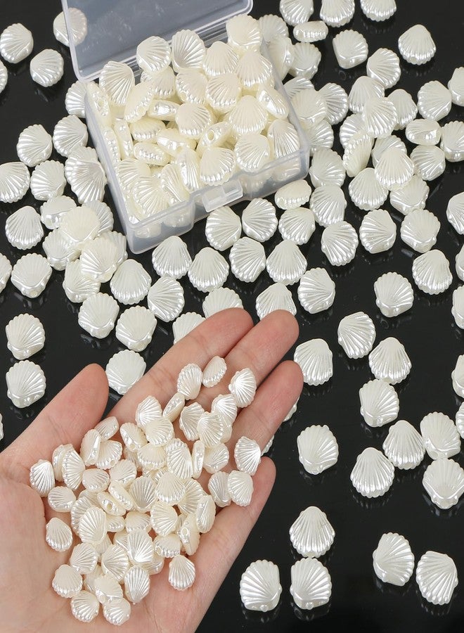 EVERMARKET 200 Pcs Shell Beads for Jewelry Making, Acrylic Sheel Beads Bulk Cute Seashell Beads with Box, Aesthetic Beads for DIY Crafts Shell Charms Key Chains Bracelet - Image 1