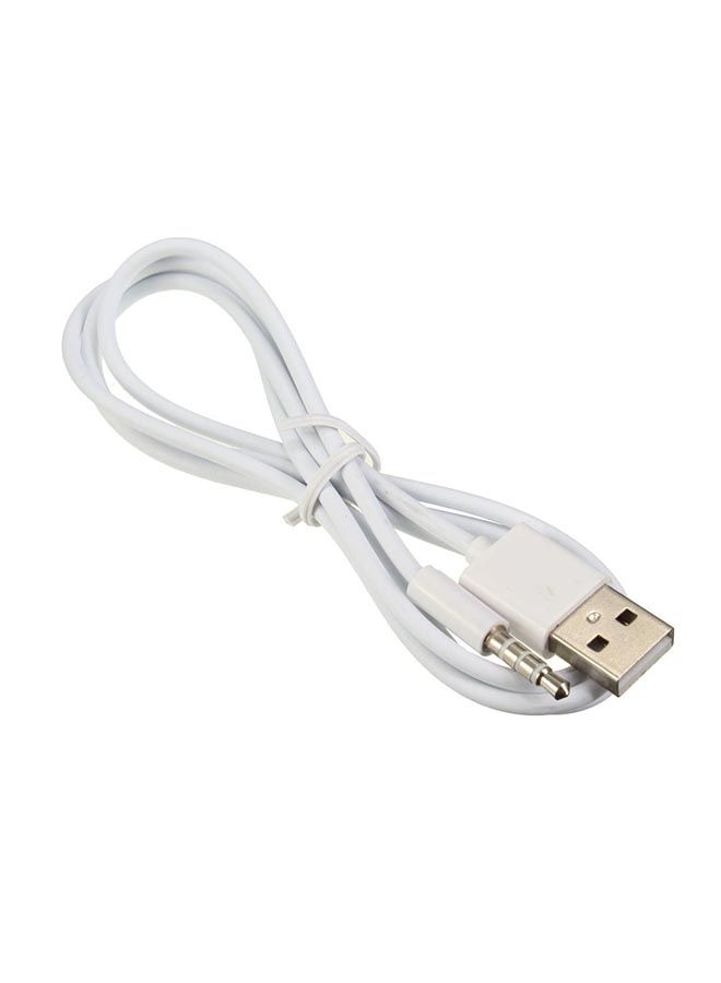 NIBEMINENT Male Audio Aux To USB Cable White