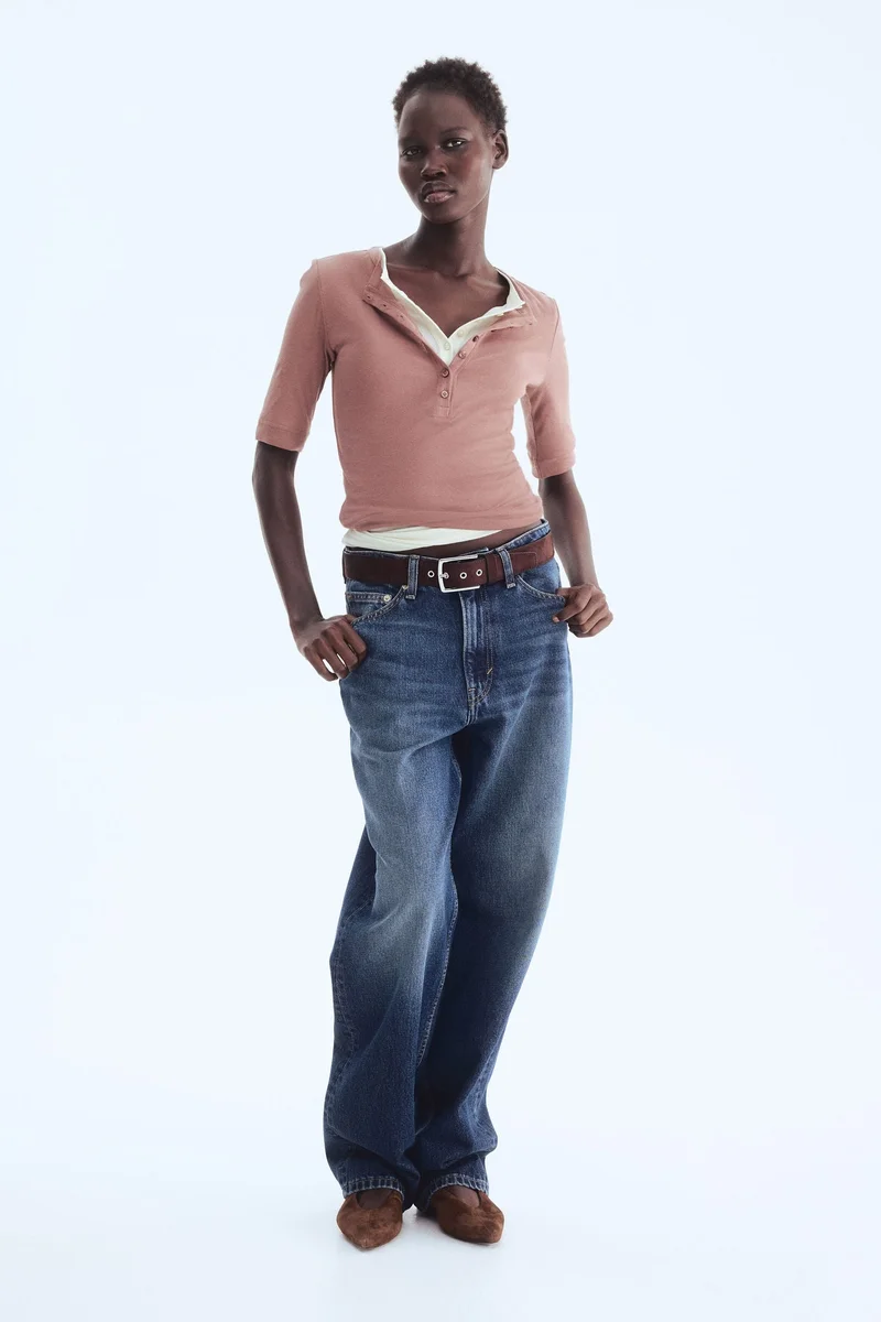 اتش اند ام بلوزة من قطن بيما