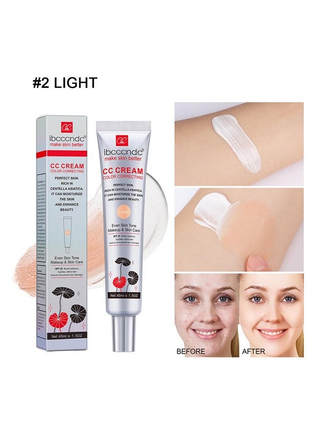 WFWJ Color Correcting CC Cream with SPF 25,Full-Coverage Foundation,Hydrating Serum,Refine Skin Texture, Avoid Sun Damage (Light, 45 ml) - Image 2