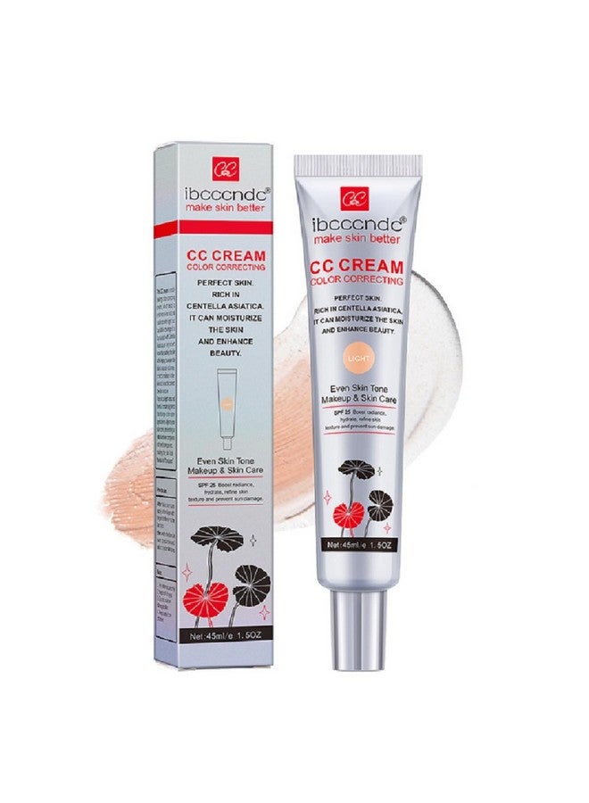 WFWJ Color Correcting CC Cream with SPF 25,Full-Coverage Foundation,Hydrating Serum,Refine Skin Texture, Avoid Sun Damage (Light, 45 ml) - Image 1