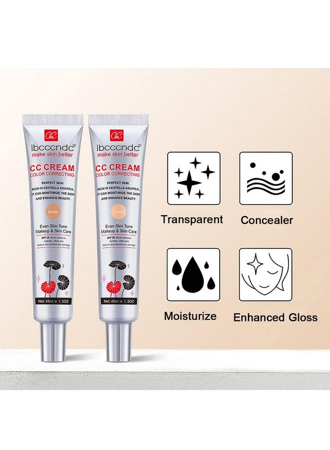 WFWJ Color Correcting CC Cream with SPF 25,Full-Coverage Foundation,Hydrating Serum,Refine Skin Texture, Avoid Sun Damage (Light, 45 ml) - Image 4