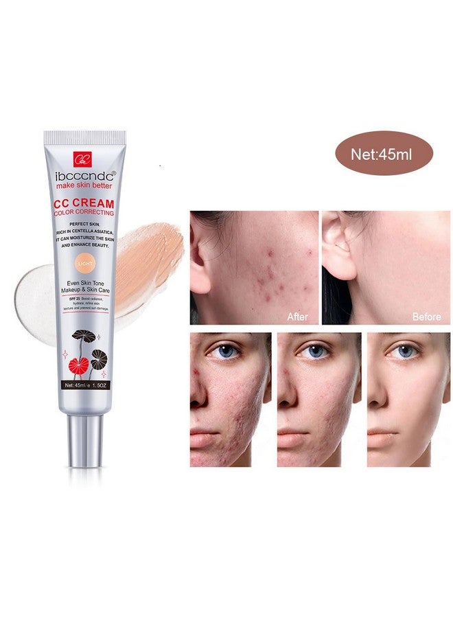 WFWJ Color Correcting CC Cream with SPF 25,Full-Coverage Foundation,Hydrating Serum,Refine Skin Texture, Avoid Sun Damage (Light, 45 ml) - Image 3