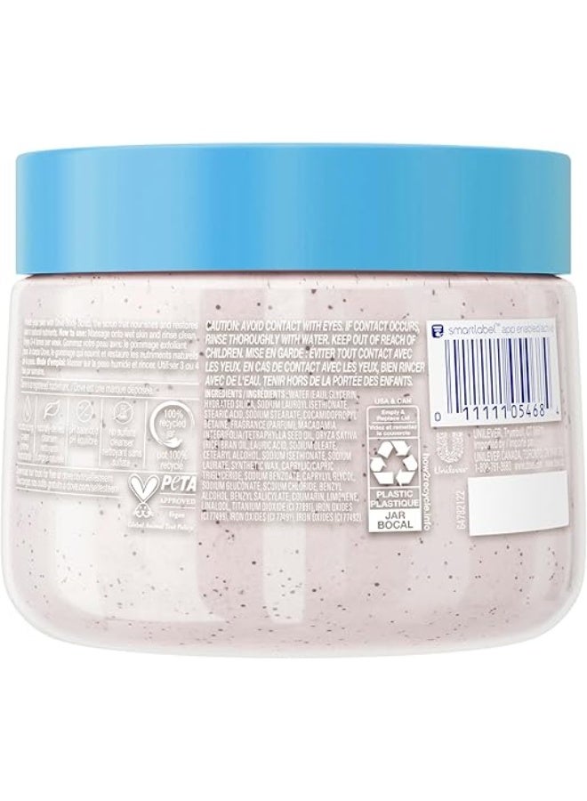 Dove Scrub Macadamia Rice Milk Body Scrub Exfoliates and Deeply Nourishes for Smooth, Radiant Skin 15 oz - Image 2