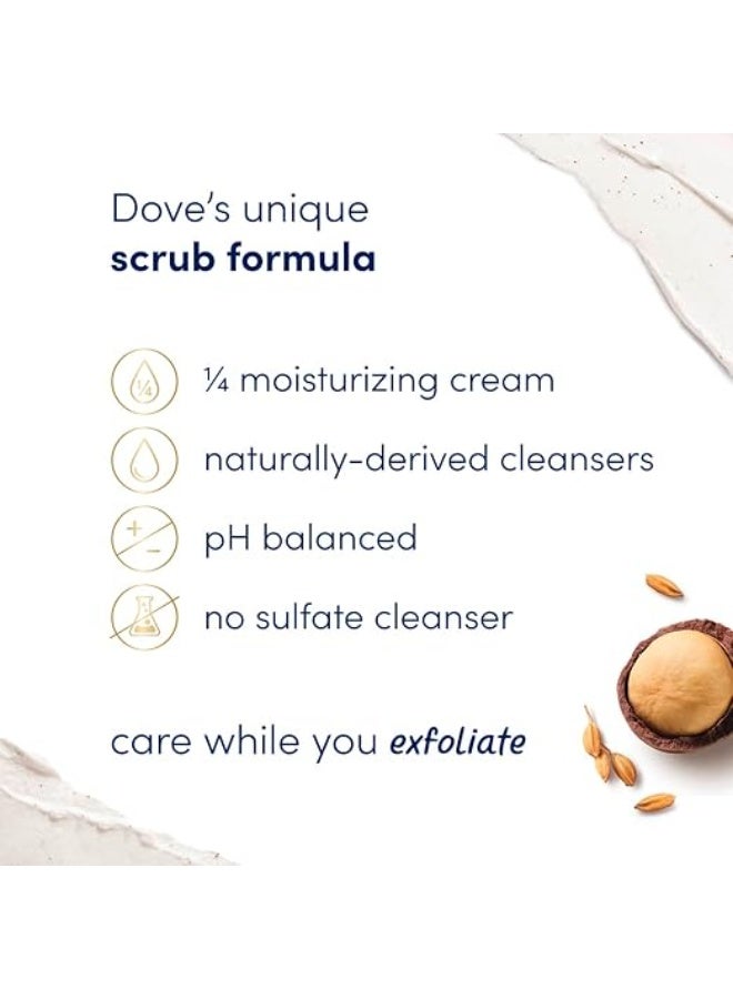 Dove Scrub Macadamia Rice Milk Body Scrub Exfoliates and Deeply Nourishes for Smooth, Radiant Skin 15 oz - Image 4
