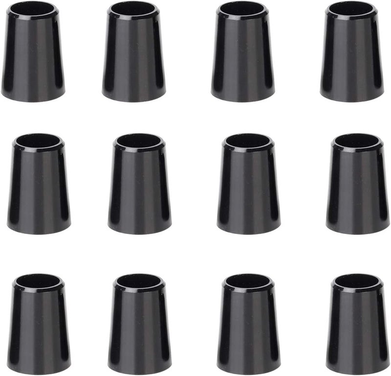 12 Pieces Solid Black Flat Golf Iron Ferrules for Tapered 0.355 Shaft and 0.370 Shaft 0.500/0.750/1.000 Height Optiona