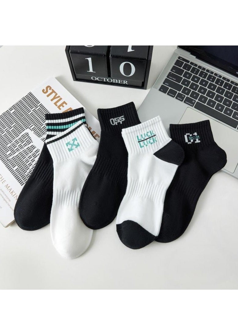 Generic - Men Absorb Sweat and Deodorize Socks 5 Pairs High Quality Socks One Size Fits All - Image 1