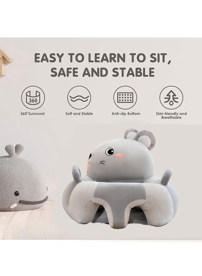 Berma Baby مقعد دعم للجلوس للأطفال الرضع، أريكة وكرسي تعليمي، حشوة قطنية من البولي بروبيلين، هدية مثالية للأطفال الصغار لتعلم الجلوس - Image 4