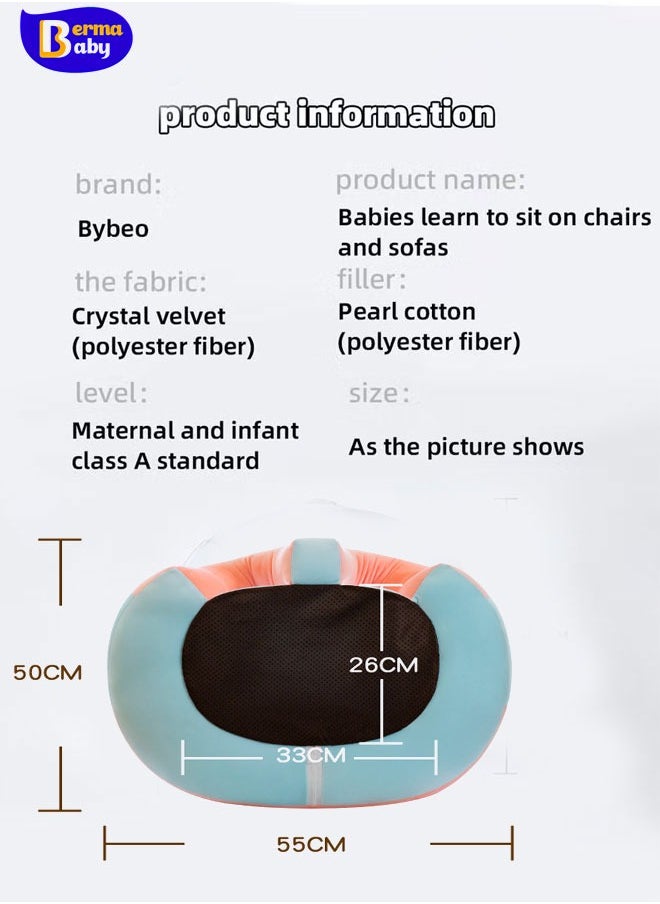 Berma Baby - Baby Support Seat Sofa Cartoon Infant Sofa Cute Learning Sitting Chairs Baby Sit Up Chair Back Head Protector Baby Bouncer Infants Floor Seats (Gray Mouse) - Image 1