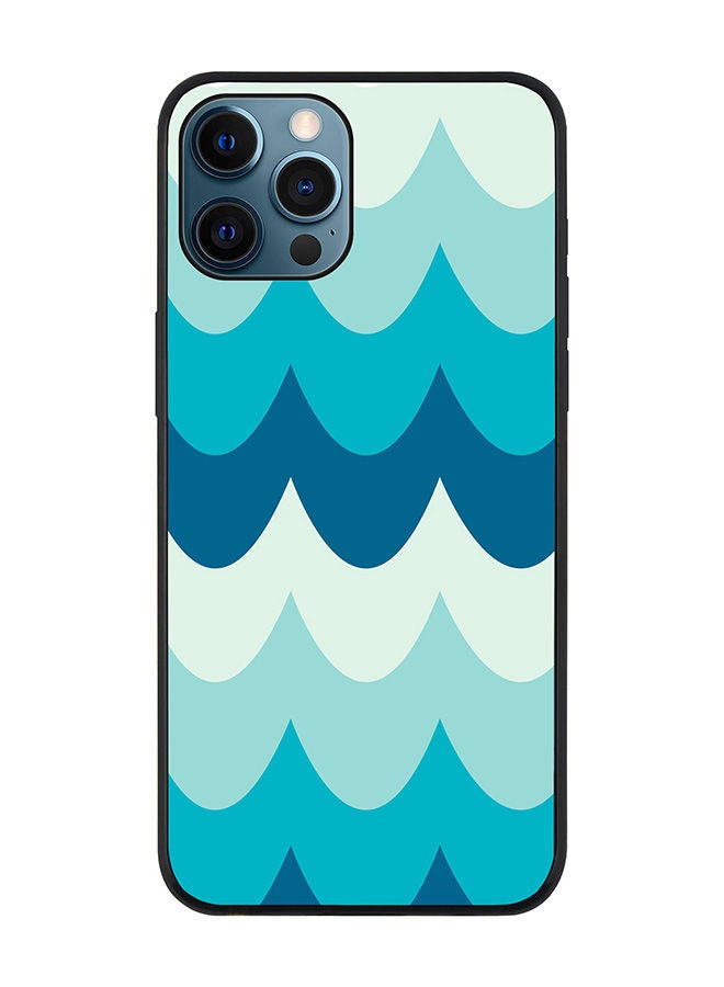 Stylizedd Rugged Black edge case for Apple iPhone 12 Pro Slim fit Soft Case Flexible Rubber Edges Anti Drop TPU Gel Thin Cover - Wavy Waves - Image 1