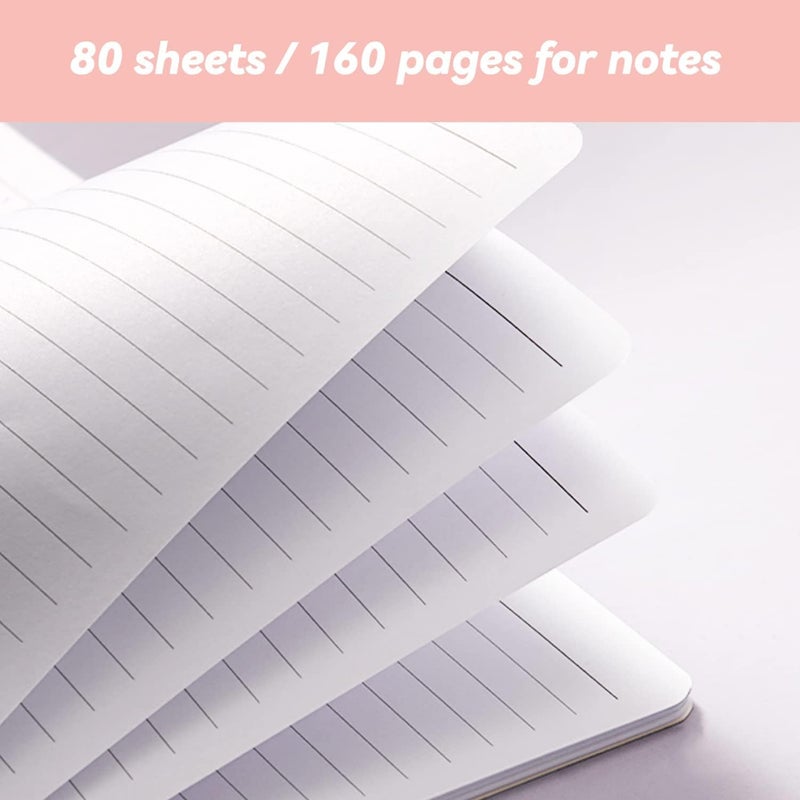 Excefore Spiral Notebooks, 4 Pack A5 College Ruled Paper, 8.3X5.9Inch Thick Plastic Hardcover Soft Cover Notebooks With Twin-Wire Binding, Portable 80 Sheets Lined Paper For Office Study And Notes, 4Color - Image 5