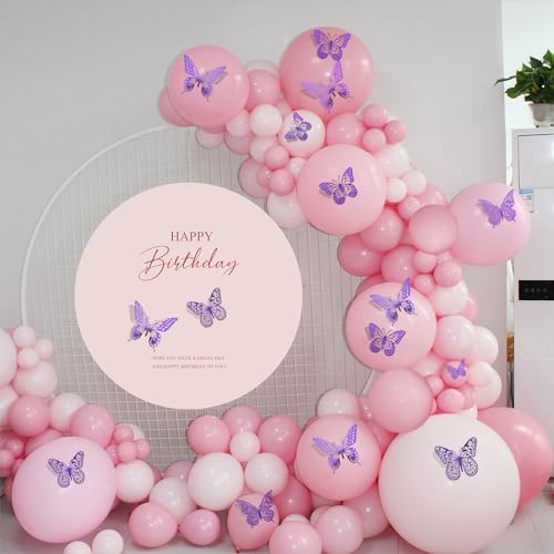 SAOROPEB 3D Butterfly Wall Decor - 48 Pcs, 4 Styles, 3 Sizes - Purple Butterfly Decorations for Birthday Parties, Removable Stickers - Image 2