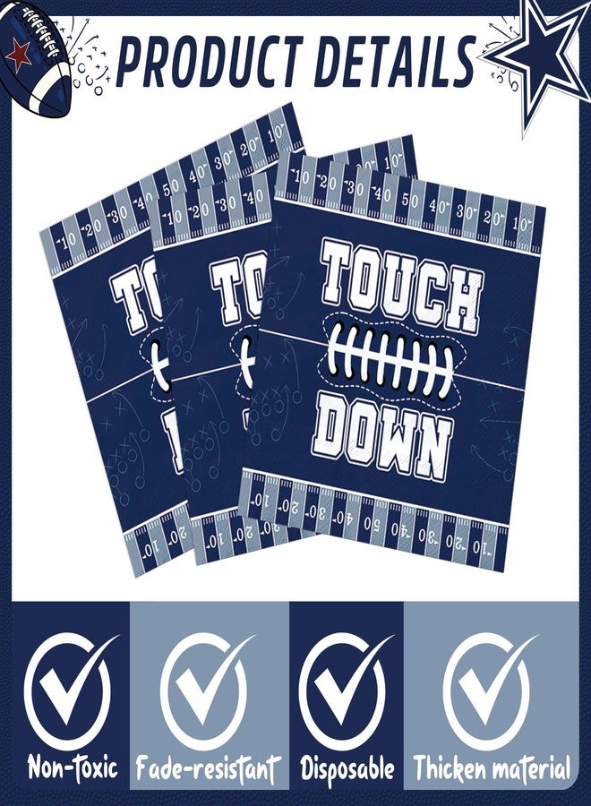 Hokinaa Cowboy Football Party Decorations - 96 Pcs Blue American Rugby Sports Paper Disposable Plate Napkin Forks Tableware Set, Happy Birthday Supplies Decor for Boys Men Lovers Serves 24 Guests - Image 4