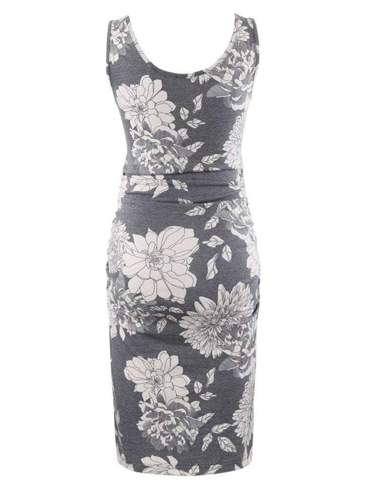 Liu & Qu Women's Maternity Sleeveless Tank Dresses Side Ruching Bodycon Dress for Daily Wearing or Baby Shower - Image 3
