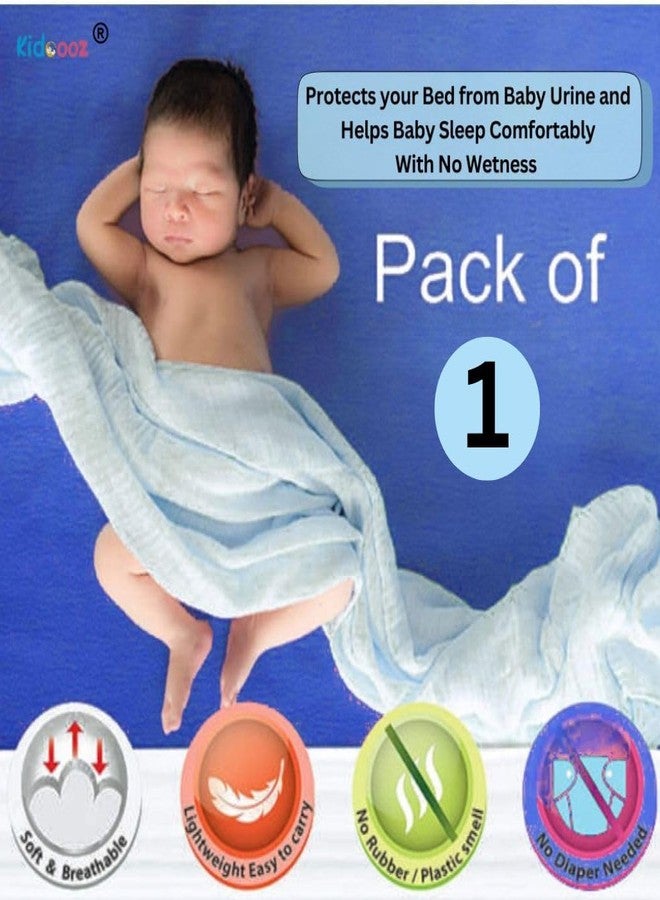 Kidoooz Anti-Piling Fleece Extra Absorbent Instant Dry Sheet for Baby, Baby Bed Protector, Waterproof Sheet (1, Navy Blue, Large) - Image 2