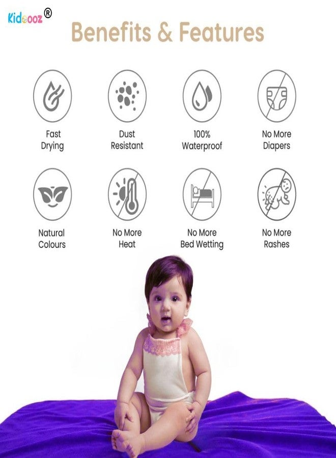 Kidoooz Anti-Piling Fleece Extra Absorbent Instant Dry Sheet for Baby, Baby Bed Protector, Waterproof Sheet (1, Navy Blue, Large) - Image 3