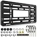 FBJTDQ Upgraded Front License Plate Bracket Black Universal Front Bumper Plastic Car Tag Holder Adapter with License Plate Screws 4 Stainless Steel Ties - Image 2
