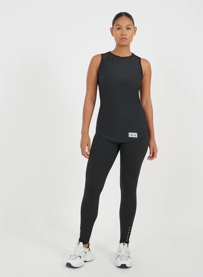 Styli Active Gymspire Edition - Label Dotted Reflective Stripe Detail Leggings