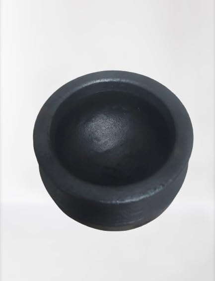MALL MALL Sky PP Kuduvan Clay Pot for Cooking/Mitti Ka Matka/Mitti Ke Bartan/Dahi Handi/Earthen Pot for Cooking on Lpg Gas Stove/Biryani Handi/Terracotta Handi- Organic Natural Black - Image 3