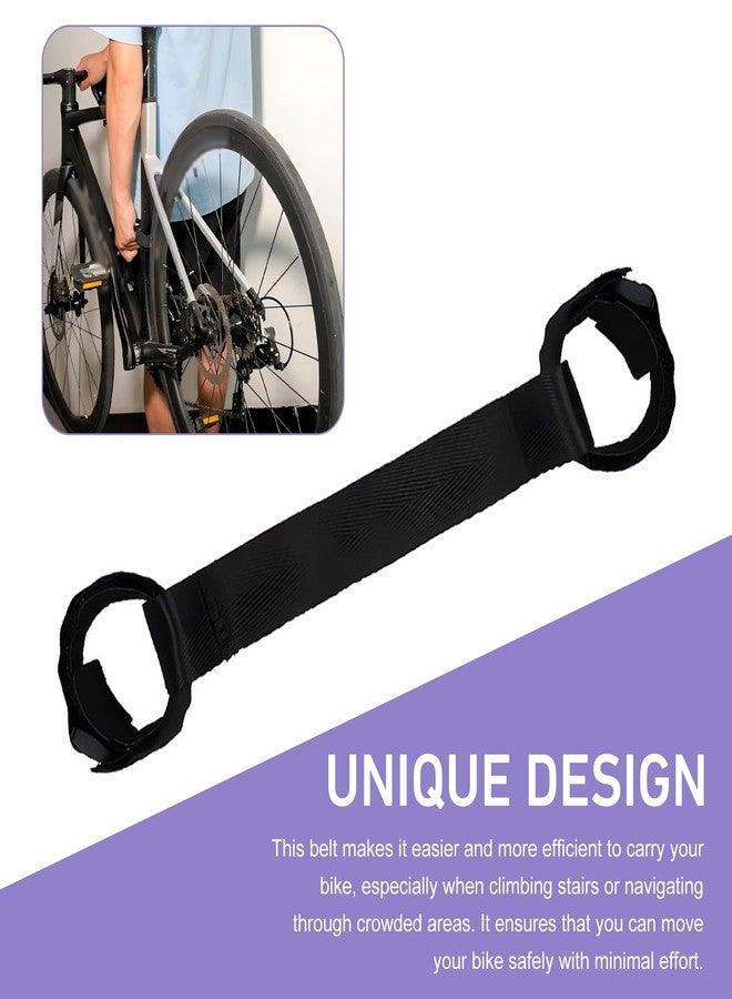 Qurbuns Bicycle Carrying Strap, Heavy Duty Nylon Mountain Bike Hand Strap, 7.48" Frame Handle Carrying Lifter, Portable and Labor-Saving Outdoor Carry Accessories for Mountain Road Bike (Black) - Image 4