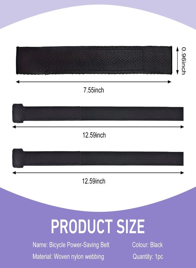 Qurbuns Bicycle Carrying Strap, Heavy Duty Nylon Mountain Bike Hand Strap, 7.48" Frame Handle Carrying Lifter, Portable and Labor-Saving Outdoor Carry Accessories for Mountain Road Bike (Black) - Image 2