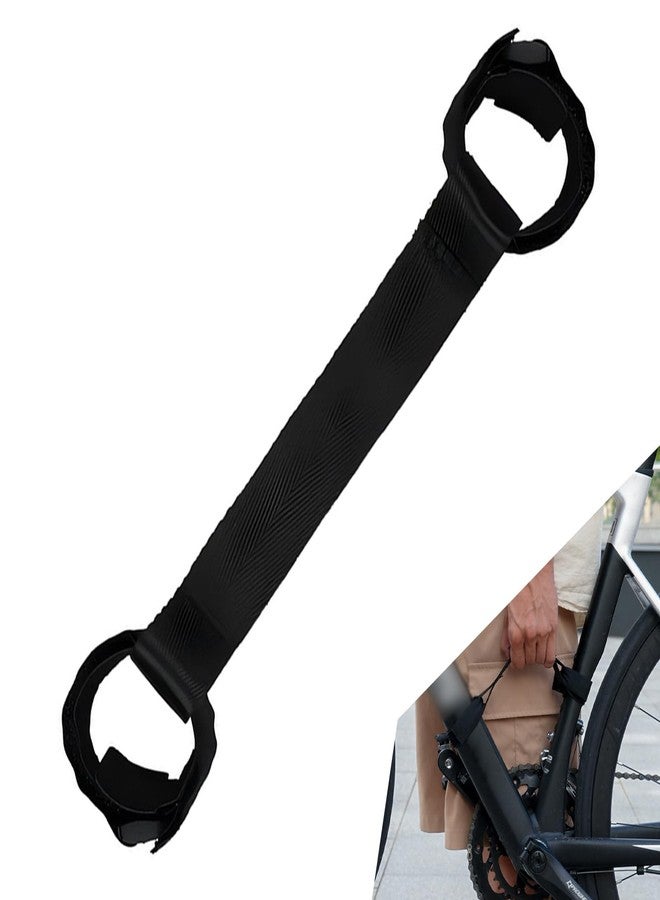 Qurbuns Bicycle Carrying Strap, Heavy Duty Nylon Mountain Bike Hand Strap, 7.48" Frame Handle Carrying Lifter, Portable and Labor-Saving Outdoor Carry Accessories for Mountain Road Bike (Black) - Image 1