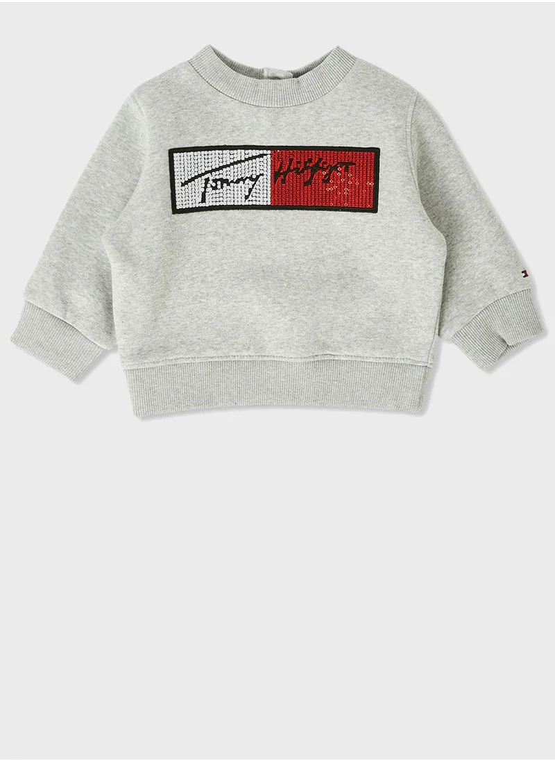 TOMMY HILFIGER Kids Logo Sequin Flag Sweatshirt