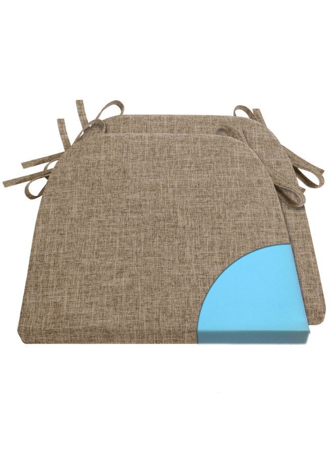 Foam Chair Cushions for Dining Chairs Set of 2, Non Slip Kitchen Chair Pads, 42x40.5x4 cm, Indoor Dining Chair Cushions with Ties, U-Shaped Seat Cushions for Kitchen Chairs - Image 1