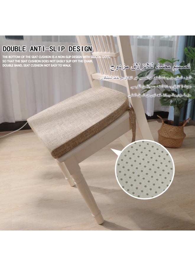 Foam Chair Cushions for Dining Chairs Set of 2, Non Slip Kitchen Chair Pads, 42x40.5x4 cm, Indoor Dining Chair Cushions with Ties, U-Shaped Seat Cushions for Kitchen Chairs - Image 3