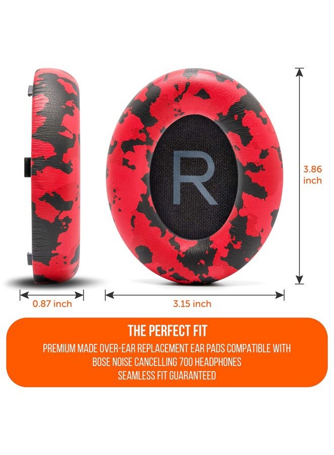 WC Wicked Cushions Upgraded Replacement Ear Pads for Bose 700 Noise Cancelling Headphones (NC700) - Softer PU Leather, Luxurious Memory Foam, Added Thickness, Extra Durable Ear Cushions | (Red Camo) - Image 5